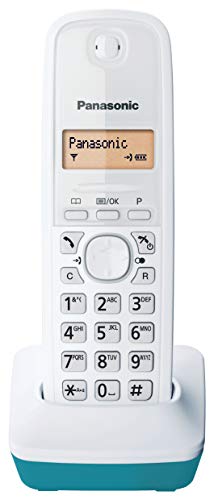 Panasonic KX-TG1611SPC Telefono cordless, Colore Bianco e Azzurro [Versione Spagnola]