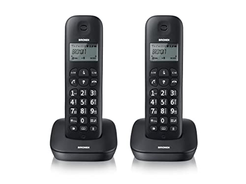 Brondi Gala Twin Telefono Cordless, Funzione ECO DECT, Nero