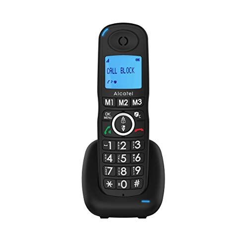 Alcatel XL535 Telefono Cordless DECT per Anziani, Grandi Tasti e Ampio Display Retroilluminato, Blocco Chiamate Indesiderate, Vivavoce, Suonerie Classiche e Polifoniche, 3 Tasti di Memoria Diretta