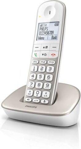 Philips DECT XL4901S/23 Telefono Fisso cordless, Display da 1,9", Vivavoce Integrato, ID Chiamante, Tastiera Retroilluminata, Selezione Diretta Bianco (Compatibile: ES, IT)