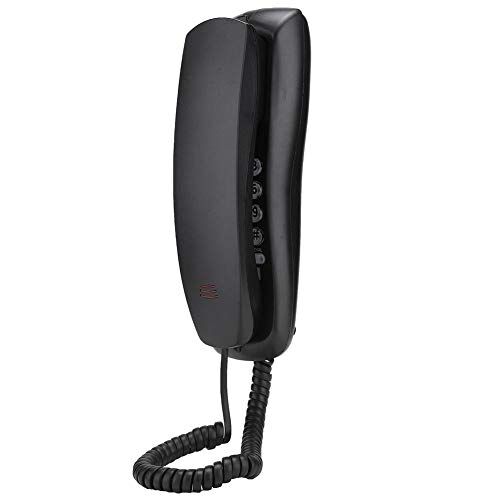 Yunir Telefono a Parete, KX-T628 Telefono Fisso Fisso con Cavo Nero Telefono con Funzione di silenziamento della Pausa Ricomposizione per Hotel per uffici Domestici