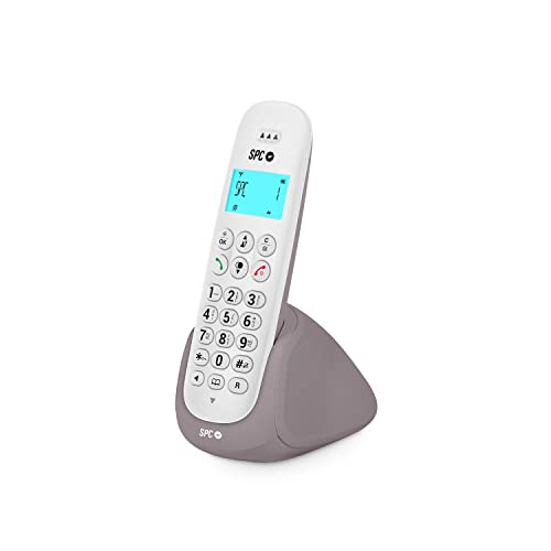 SPC Art – Telefono fisso cordless con schermo illuminato, ID chiamante, vivavoce, agenda, modalità Mute, compatibilità GAP e modalità ECO Bianco