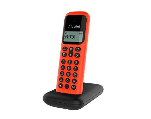 Alcatel D285 solo Nero e Rosso. Telefono senza fili Dect mani libere. Schermo confortevole