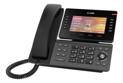 SNOM D865 Telefono VoIP con Display IPS a Colori da 5, Wi-Fi, Bluetooth 5.0, Audio HD, 10 Tasti Funzione Programmabili Design Elegante, Qualità Eccezionale per Ufficio e Vita Quotidiana