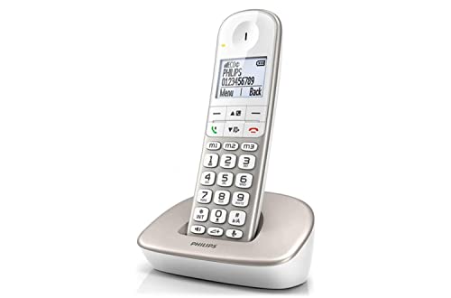 Philips XL4901S/38 Telefono Cordless Digitale (DECT) Cellulare per Anziani Schermo Retroilluminato, Vivavoce, Modalità Eco, Volumeboost Bianca