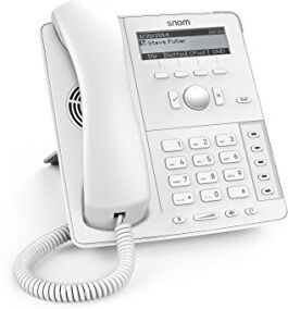 SNOM D715 Globale Desk telefonico, 5 tasti funzione configurabili a LED, a quattro righe retroilluminato B/W Display, XML Minibrowser, PoE, WLAN Ready, 2x Gigabit Ethernet; Bianca; 00004381