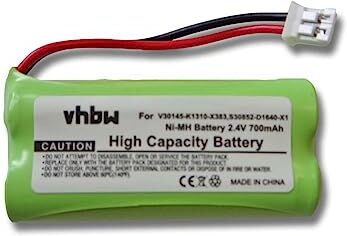 vhbw NiMH batteria 700mAh (2.4V) compatibile con telefono cordless Siemens Gigaset A260 Trio, A265, A345 sostituisce V30145-K1310-X359, V30145-K1310-X383.