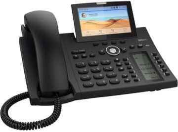 SNOM D385 Telefono VoIP (Color+SmartScreen, 12 identità SIP, sensore dell'interruttore gancio, Bluetooth, USB, 48 tasti auto-etichettatura (12 fisico); Nero; 0000