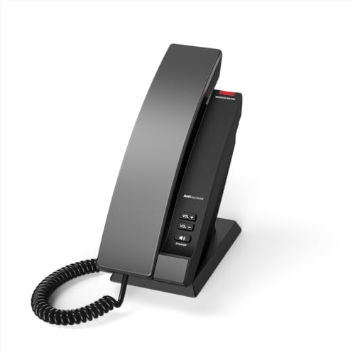 SNOM HD100 Hospitality Telefono fisso con alloggiamento antibatterico, grande visualizzazione di chiamata, vivavoce, ideale per hotel, PoW, senza dati, manutenzione remota in Germania