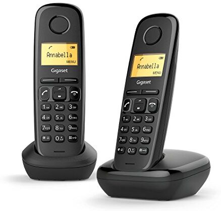 Siemens A170 Duo Téléphone fixe sans fil DECT/GAP Noir Telefono DECT Identificatore di chiamata Nero [Versione Francia]