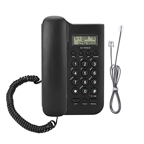 Garsent Telefono Fisso,Sistema Doppio FSK/DTMF Telefono Corded,Telefoni per Casa/Ufficio (Nero)