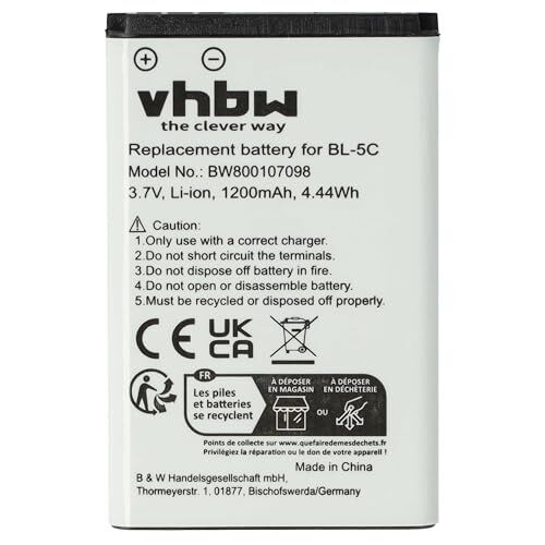 vhbw Li-Ion batteria 1200mAh (3.7V) compatibile con Alcatel-Lucent 8242 DECT telefono fisso cordless sostituisce RTR001F01, 10000058