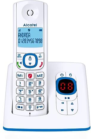 Alcatel F530 Telefono DECT Identificatore di chiamata Blu, Bianco