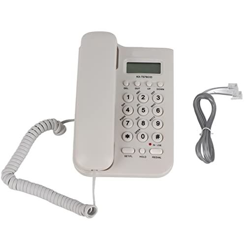 Garsent Telefono Fisso,Sistema Doppio FSK/DTMF Telefono Corded,Telefoni per Casa/Ufficio (Bianco)