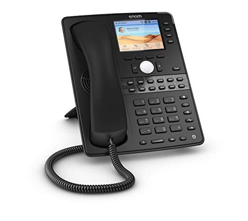 SNOM Global Desk Telephone D765 (12 SIP Identities, High-resolution Color Display,16 LED Function Keys) Black (Ricondizionato)