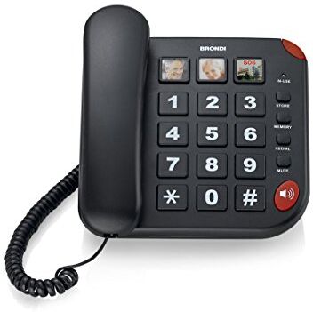 Brondi Bravo 15 Telefono Fisso, Nero