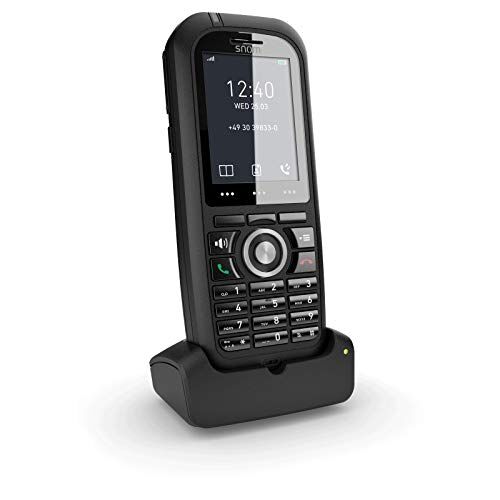 SNOM M80 IP Office DECT Ruggedized Handset UE/USA, VoIP, SIP, Bluetooth, IP65, HD, Allarme chiave, vibrazioni, perfetto per uso esterno; Nero; 00004424