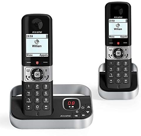 Alcatel Teléfono inalámbrico DECT F890 Voice Duo Negro/Plata