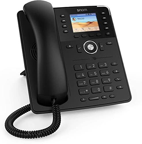 SNOM Global Desk Telephone D735 (High-Resolution 2.7” Graphical TFT Display, 32 Self-Labeling Function Keys (8 Physical), Nero