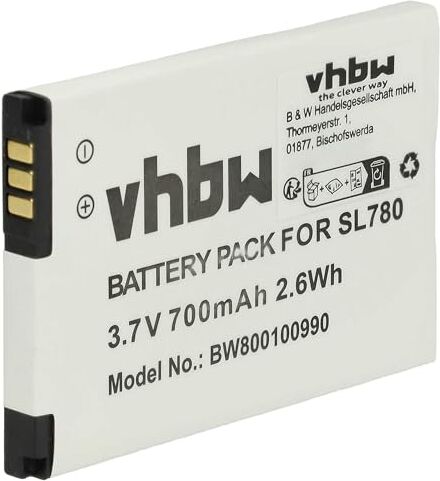 vhbw batteria compatibile con Siemens Gigaset SL350, SL350H, SL400, SL400A, SL400H, SL450 telefono fisso cordless (700mAh, 3,7V, Li-Ion)