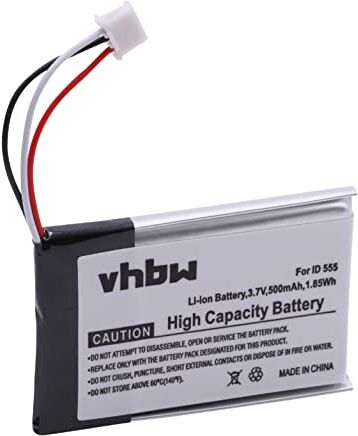 vhbw batteria 500mAh (3.7V) compatibile con cordlesses telefonia fissa telefono Philips ID 555, 5551B, 5552B sostituisce 5-2762, 5-2770, SL-422943.