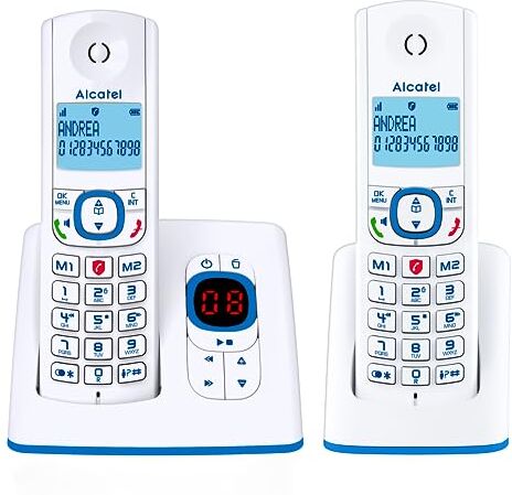 Alcatel F530 Telefono DECT Identificatore di chiamata Blu, Bianco