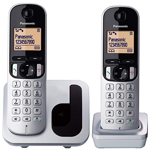 Panasonic KX-TGC212 Telefono Cordless DECT Metallico Identificatore di chiamata, argento
