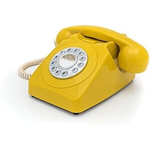 GPO 746 Telefono a Quadrante Push Button, Telefono Fisso Vintage per Casa, Ufficio, Telefoni Retro Con Suoneria a Campanello Originale e Cavo Arricciato, Mustard GPO 746 Telefono a Quadrante Push Button, Telefono Fisso Vintage per Casa, Ufficio, Telefoni Retro Con Suoneria a Campanello Originale e Cavo Arricciato, Mustard