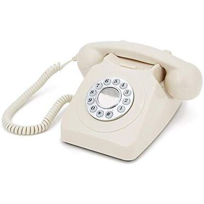 GPO 746 Telefono a Quadrante Push Button, Telefono Fisso Vintage per Casa, Ufficio, Telefoni Retro Con Suoneria a Campanello Originale e Cavo Arricciato, Avorio GPO 746 Telefono a Quadrante Push Button, Telefono Fisso Vintage per Casa, Ufficio, Telefoni Retro Con Suoneria a Campanello Originale e Cavo Arricciato, Avorio