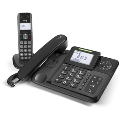 Doro Comfort 4005 Pack Teléfono Fijo con Cable e Inalámbrico para Mayores Contestador automático, teclas grandes, pantalla y amplificador de sonido; teléfono con cable e inalámbrico Doro Comfort 4005 Pack Teléfono Fijo con Cable e Inalámbrico para Mayores Contestador automático, teclas grandes, pantalla y amplificador de sonido; teléfono con cable e inalámbrico