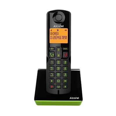 Alcatel S280 NERO/VERDE Telefono Cordless DECT con Blocco delle Chiamate Indesiderate, Ampio Display Retroilluminato Arancione, funzione Vivavoce, 3 Tasti di Memoria Diretta Alcatel S280 NERO/VERDE Telefono Cordless DECT con Blocco delle Chiamate Indesiderate, Ampio Display Retroilluminato Arancione, funzione Vivavoce, 3 Tasti di Memoria Diretta