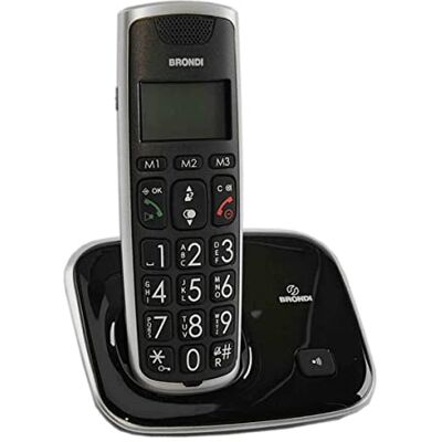 Brondi Bravo Gold Telefono Cordless, Nero Brondi Bravo Gold Telefono Cordless, Nero