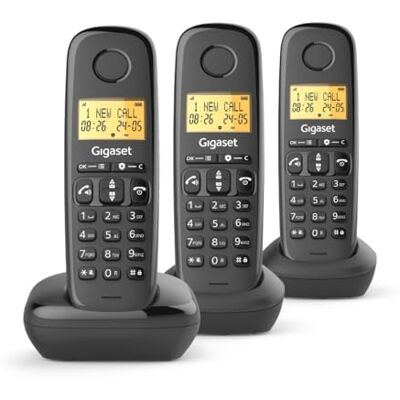 Siemens Start 120 Trio Telefono DECT, blocco chiamate, vivavoce, Antracite Siemens Start 120 Trio Telefono DECT, blocco chiamate, vivavoce, Antracite