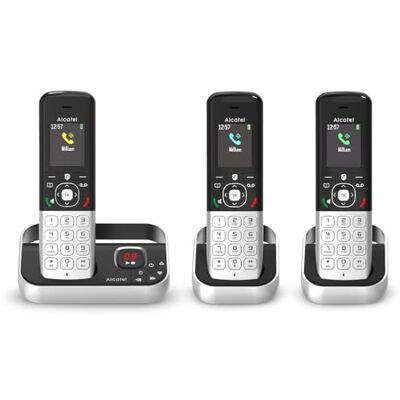Alcatel FX990 Voice Trio Telefono cordless DECT con segreteria telefonica 50 minuti Schermo grafico a colori Vivavoce Blocco delle chiamate Suonerie VIP 3 portatili Nero/Grigio Alcatel FX990 Voice Trio Telefono cordless DECT con segreteria telefonica 50 minuti Schermo grafico a colori Vivavoce Blocco delle chiamate Suonerie VIP 3 portatili Nero/Grigio