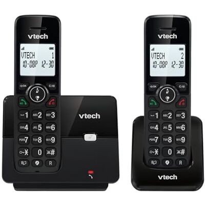 VTech CS2001 Telefono wireless DECT a 2 combinati per la casa con blocco chiamate indesiderate, lungo raggio affidabile fino a 300m, ID chiamante VTech CS2001 Telefono wireless DECT a 2 combinati per la casa con blocco chiamate indesiderate, lungo raggio affidabile fino a 300m, ID chiamante