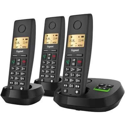 Siemens Pure 220A Trio 3 DECT-Telefone mit Anrufbeantworter, Anthr.-Schwarz Siemens Pure 220A Trio 3 DECT-Telefone mit Anrufbeantworter, Anthr.-Schwarz