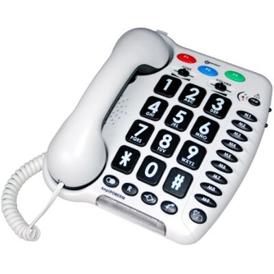 Geemarc Amplipower 50 Telefono a Filo con Volume di Ricezione Amplificato, Tasti Grandi e Suoneria Potente Ideale per Anziani e Ipoacusici Versione IT Geemarc Amplipower 50 Telefono a Filo con Volume di Ricezione Amplificato, Tasti Grandi e Suoneria Potente Ideale per Anziani e Ipoacusici Versione IT