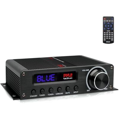 Pyle Amplificatore audio Bluetooth senza fili per la casa, 100 W, ricevitore stereo 5.1 canali per home theater, audio surround con HDMI, AUX, antenna FM, ingresso altoparlante subwoofer, adattatore Pyle Amplificatore audio Bluetooth senza fili per la casa, 100 W, ricevitore stereo 5.1 canali per home theater, audio surround con HDMI, AUX, antenna FM, ingresso altoparlante subwoofer, adattatore