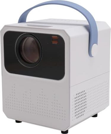 Generic Proiettore, Videoproiettore Portatile con Messa a Fuoco Manuale 600P HD per Uso Domestico (Spina europea)