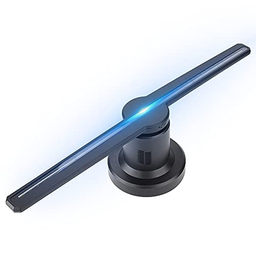 Bewinner 3D Holographic Proiettore Portatile LED, SD Card Play 3D Hologram Pubblicità Proiettore 450 * 224 HD Proiettore Pubblicitario 224PCS Perline(EU Plug)
