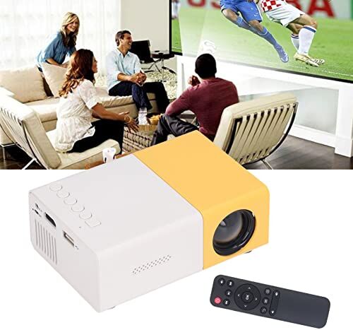 Generic Mini Proiettore con Risoluzione 1920x1080 Proiettore Cinematografico Portatile Sorgente Luminosa a LED Scheda di Memoria TFper Home Theater, Console di Gioco con Telecomando