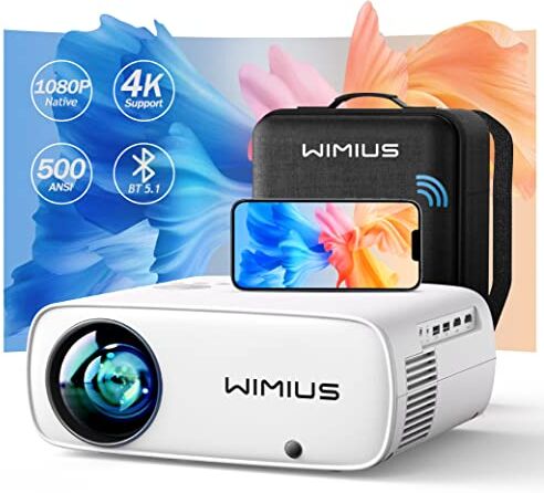 WiMiUS Proiettore 1080P Full HD Videoproiettore Supporta 4K(1080P Nativo)