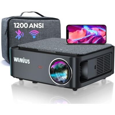 WiMiUS Proiettore 4K, 1200 ANSI Lumen Wifi 6 e Bluetooth Proiettore, Videoproiettore per Home Cinema, schermo da 300 pollici, compatibile con Fire Stick, laptop, smartphone con iOS/Android, PS5 WiMiUS Proiettore 4K, 1200 ANSI Lumen Wifi 6 e Bluetooth Proiettore, Videoproiettore per Home Cinema, schermo da 300 pollici, compatibile con Fire Stick, laptop, smartphone con iOS/Android, PS5