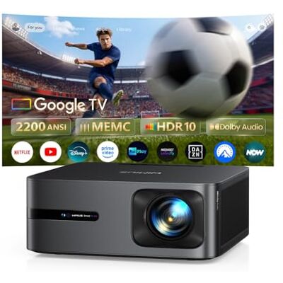 WiMiUS Proiettore 4K【Google TV 14.0/MEMC/2200 ANSI/44W Dolby】Proiettore 4K Smart TV 2+32GB Videoproiettore AutoFocus 6DKeystone Projector Controllo Vocale HDR10 Bluetooth WiFi per Home Cinema/Esterno WiMiUS Proiettore 4K【Google TV 14.0/MEMC/2200 ANSI/44W Dolby】Proiettore 4K Smart TV 2+32GB Videoproiettore AutoFocus 6DKeystone Projector Controllo Vocale HDR10 Bluetooth WiFi per Home Cinema/Esterno