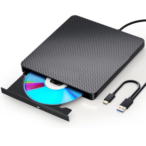 aelrsoch Lettore Blu-ray esterno DVD/BD lettura/scrittura, portatile USB 3.0 e tipo-C, Recorder 4k Ultra High Definition per PC Win 7/8/10/11/PC/notebook