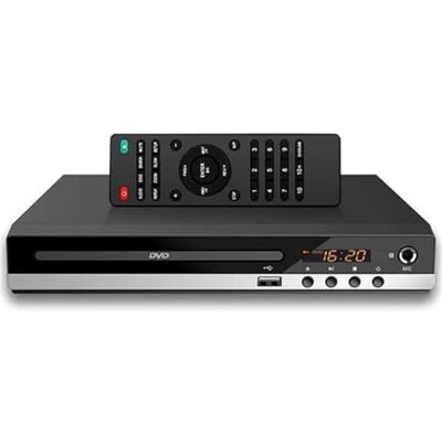 Fuhjythy Lettore Dvd Ad Alta Definizione 1080P per Casa, Lettore Dvd Box per TV DVD229 HD, Lettore Dvd CD, Uscita AV, Porta Mic, Spina EU Fuhjythy Lettore Dvd Ad Alta Definizione 1080P per Casa, Lettore Dvd Box per TV DVD229 HD, Lettore Dvd CD, Uscita AV, Porta Mic, Spina EU