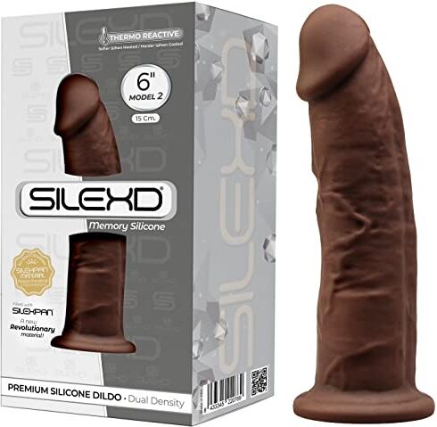 SILEXD DILDO DUAL DENSITY MOD. 2-6 MARRÃ“N