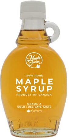 MapleFarm Puro sciroppo d'acero Canadese Grado A, Gold Delicate taste Bottiglia 189 ml (250 g) Pure maple syrup succo d'acero