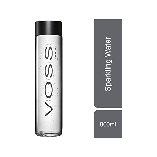 Voss Artesian Sparkling Acqua ghiacciaio in bottiglia di vetro, 0,8 litri