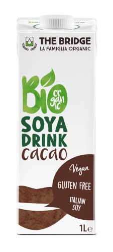 The Bridge Bio Soya Drink Cacao Bevanda Biologica a base di Soia con Cacao (Formato da 1 litro, Scatola da 12 pezzi)